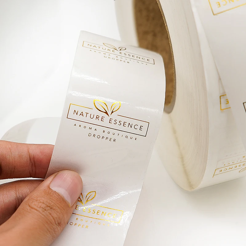 Custom Logo Sticker Printed Plastic Waterproof Synthetic Paper Adhesive Vinyl PVC Round Brand Logo Stickers and labels