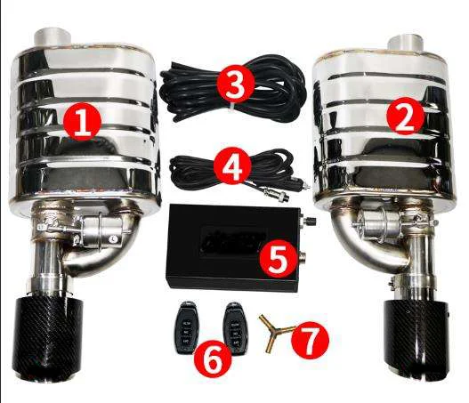 Universal pair electric valve automobile exhaust muffler WITH remote control