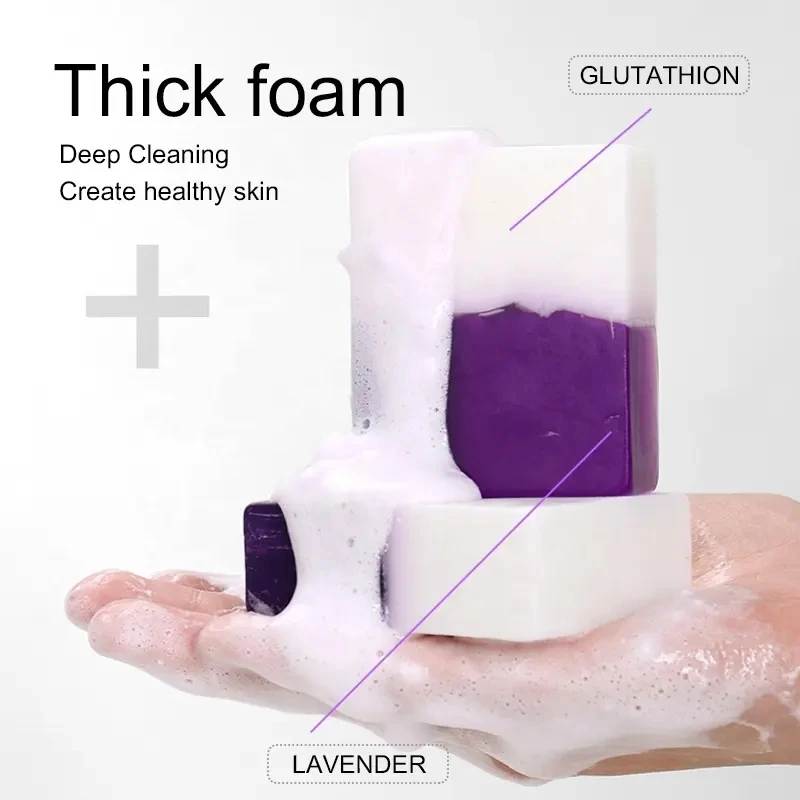 Private Label Face Body Skin Handmade Soap organic Lavender Loofah Soap savon naturel Bar Soap