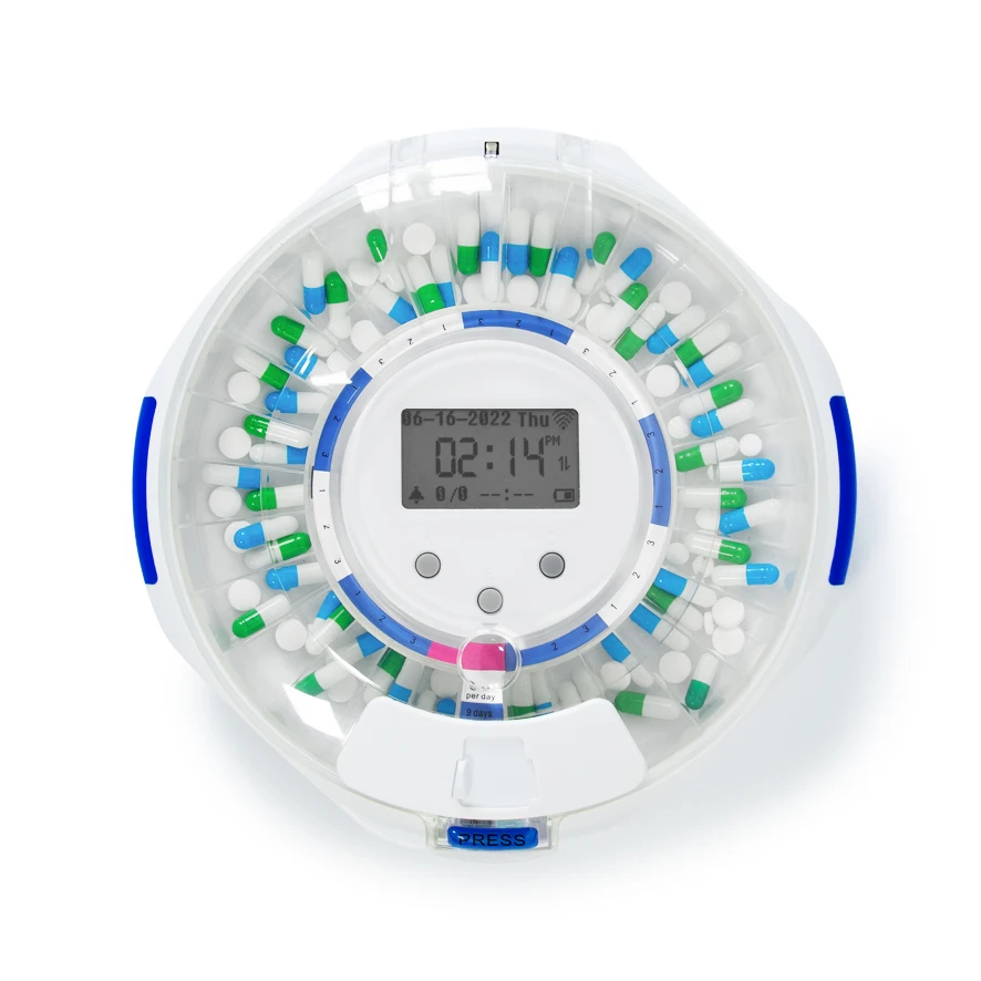 Smart WiFi Automatic Pill Dispenser 28-Day Medication Organizer Up to9 Doses Per Day for Care Monitoring Battery-powered version