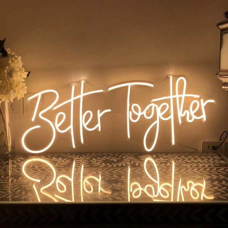 Cosun Dropshipping Advertising Letter Wall Decoration Sign Led Better Together Custom Made Neon Light In Bar For Sale