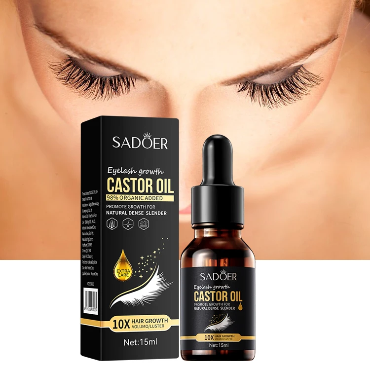 SADOER OEM Eyelash Castor Oil Peptide Eye Brow Lash Growth Grower Extension Vegan Eyelash Serum Private Label
