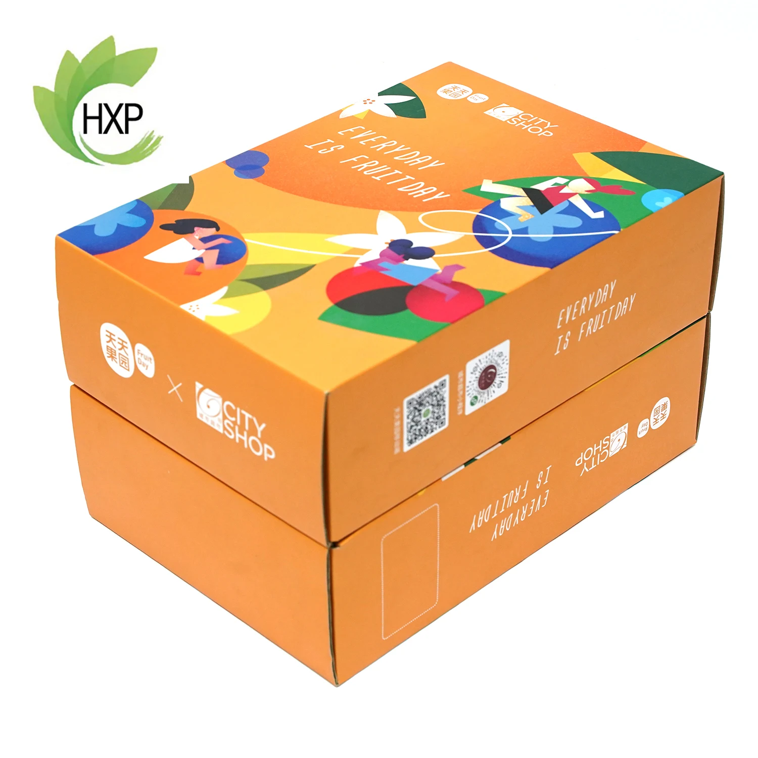 Оптовая продажа, индивидуальная Складная дешевая гофрированная бумага, упаковка для доставки, картонная подарочная упаковочная коробка для фруктов
