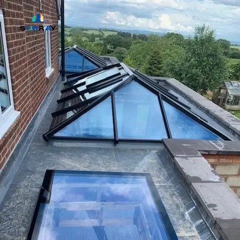 Sunshine Building Series Smart Sensor Automatic Skylight Large Aluminum Alloy Glass High Rate Window Type Swing Living Space