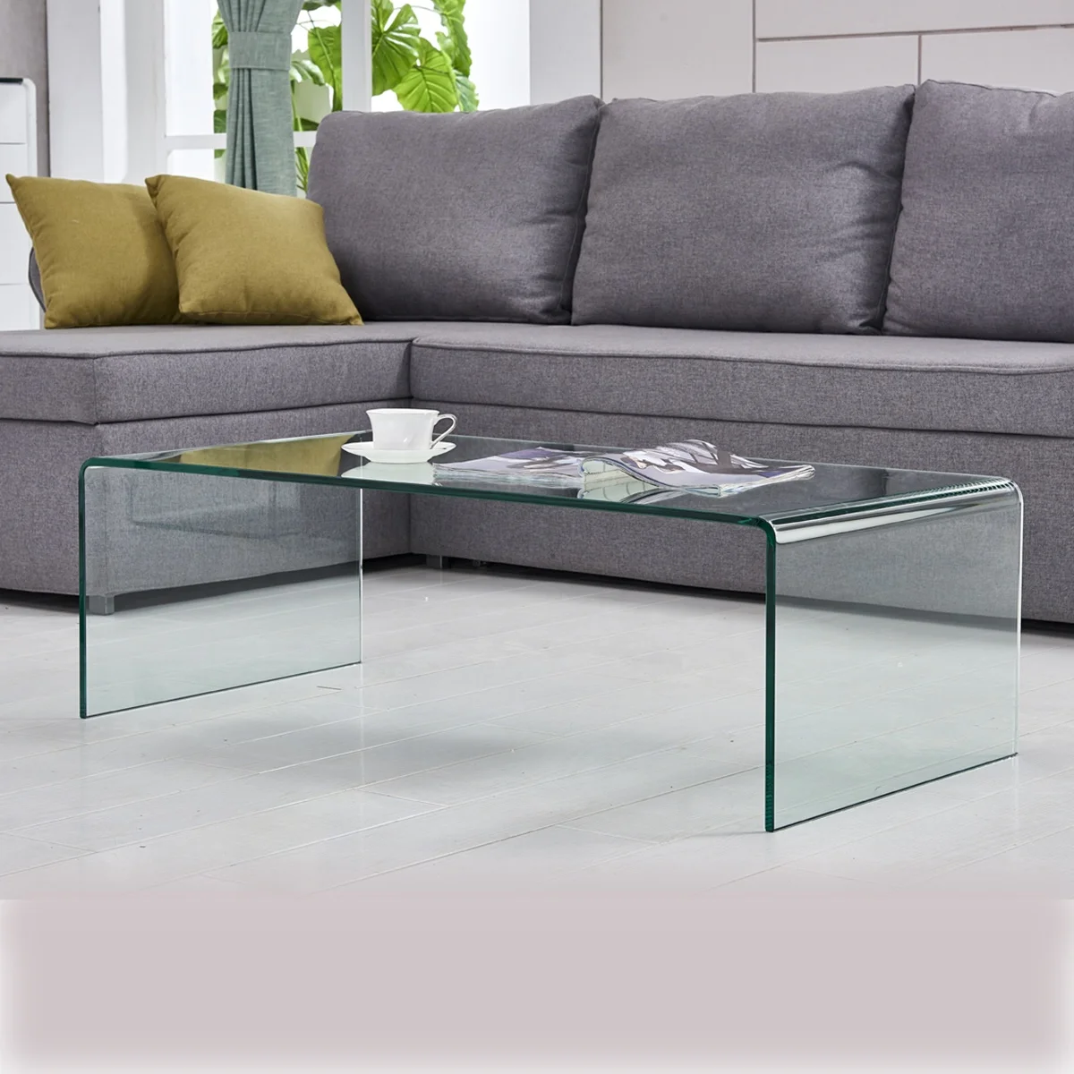 
Tempered Glass Latest Glass Decorative Transparent Drawing Room Table Designd For Living Room 