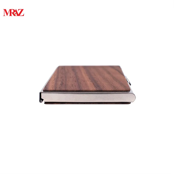 2022 factory china Wholesale wood metal money business card holder case