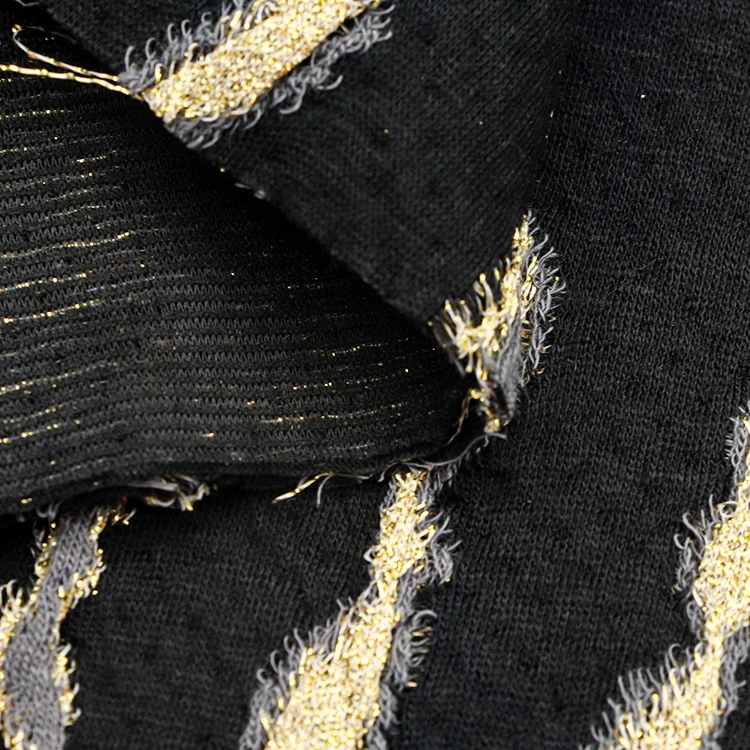 High quality stretch 93.5%polyester 4.5%metallic lurex 2%spandex fabric for sweater coat dress