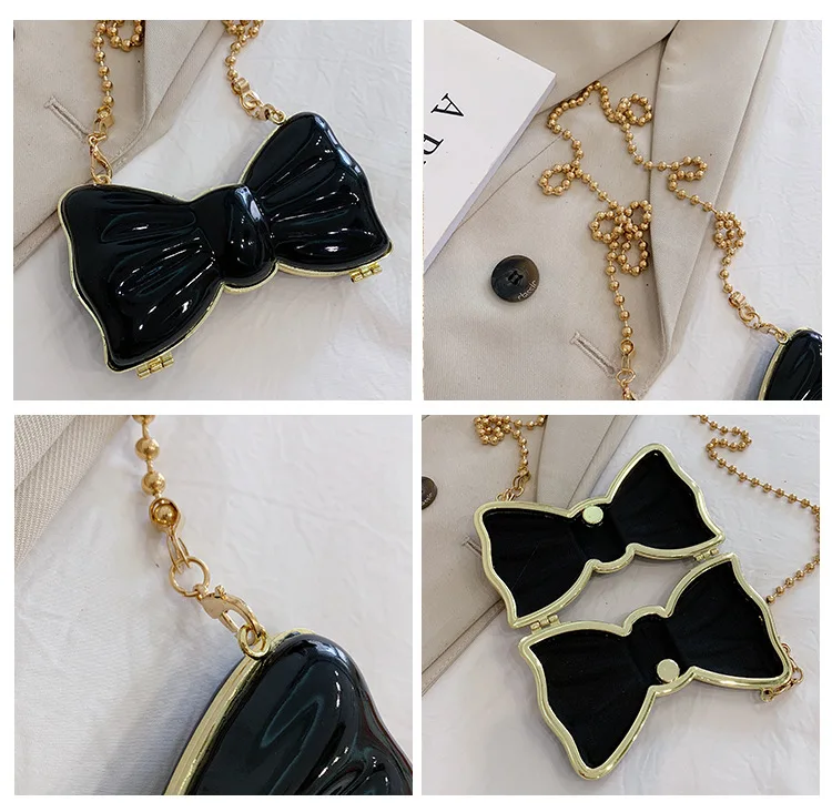 Manufacturer wholesale online celebrity Live mini acrylic bag girl chain crossbody bow dinner bag Aggreko purse