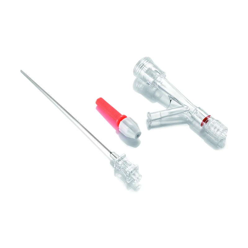 medical push type/screw type Y connector hemostasis valve set