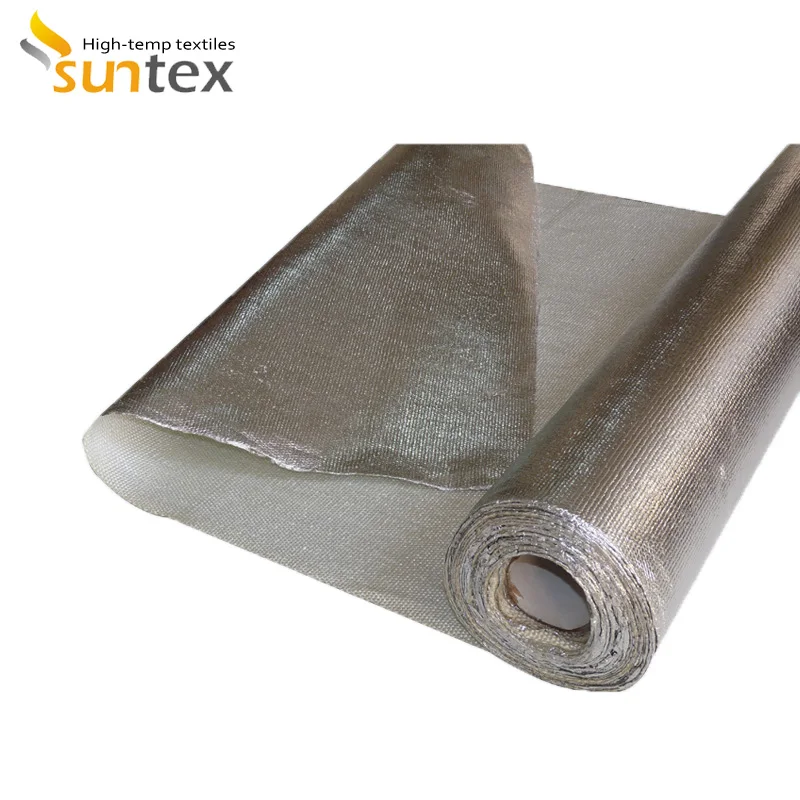 Серебристо-серая алюминиевая фольга Стекловолоконная ткань теплозащитный материал