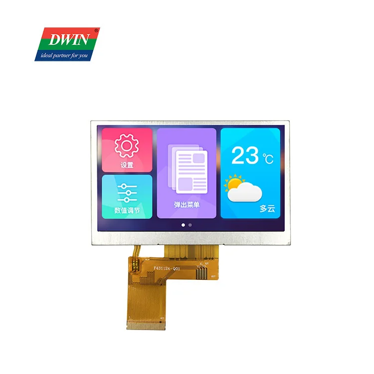 DWIN  4.3 inch 480*272 RGB 300 nit  TFT LCD display module  17 years manufactory touch panel module