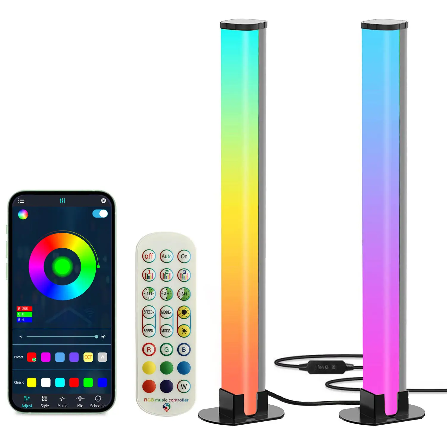 High Quality Music Light Smart Bars Room Smart Strip Lights Multi-Function Memory Settings Color Changing Lighting For Promotion