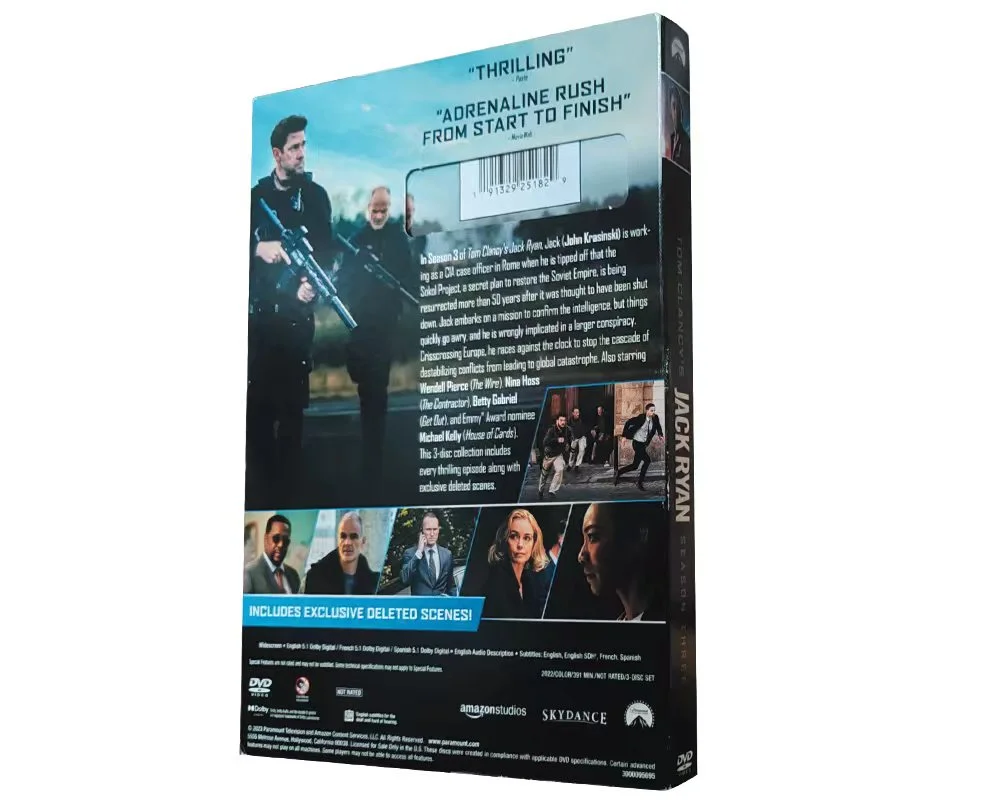 Jack Ryan Season 3 новый выпуск высокое качество eBay Ama.zon бестселлер DVD-фильмы сериалы быстрая бесплатная доставка оптовая