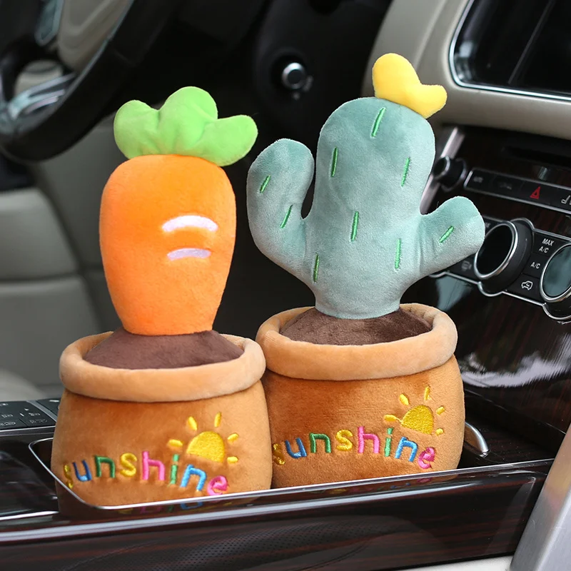 A2115 Eco Friendly Purify The Air In The Car Plush Cactus Carrot Animal Pot Culture Decorate With Bamboo Charcoal