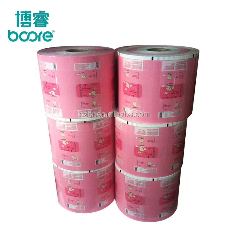 Custom printing wet wipes  laminated materials packaging foil/ wet wipe packaging film