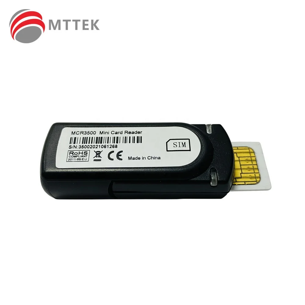 MCR3500 Smart card reader for SIM-sized smart card PSAM USB KEY PKI TOKEN digital electronic signature USB-stick