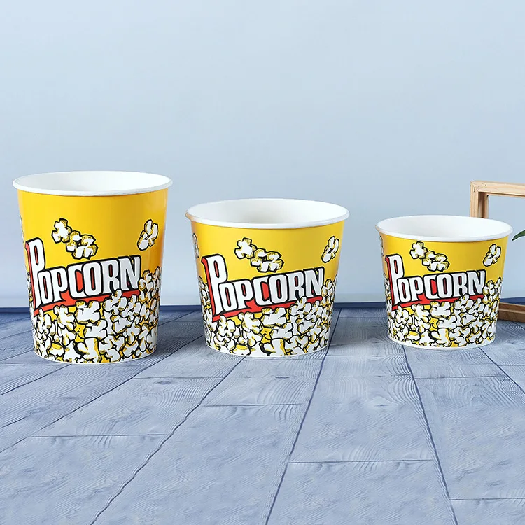 manufacturer produces disposable paper buckets popcorn buckets customized disposable popcorn cups paper