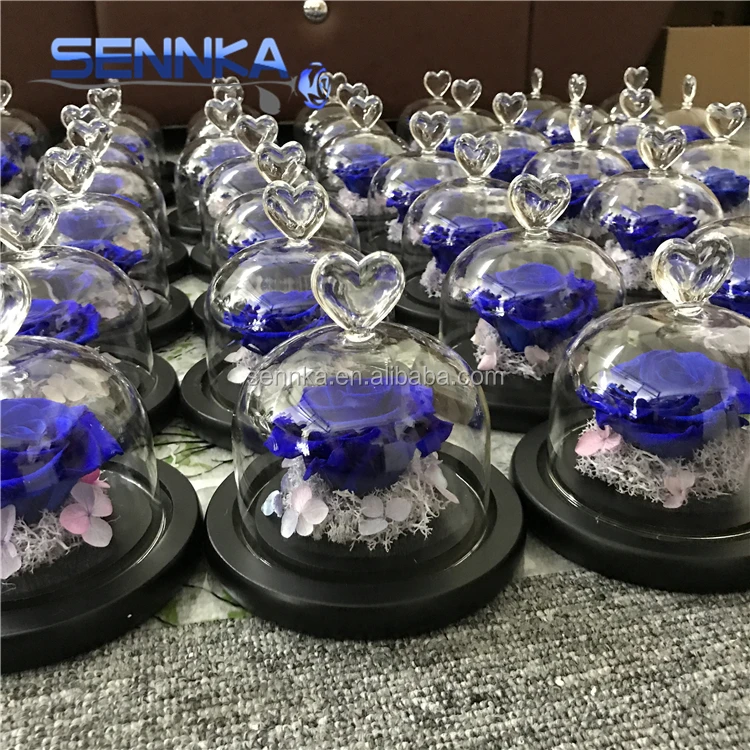 Freeze Dried Rose Petals perfectly preserved flower in mini glass dome