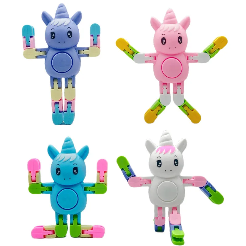 Wholesale New DIY Fidget unicorn gyro decompression Spinning Chain finger Gyro Toys for Kids Adults