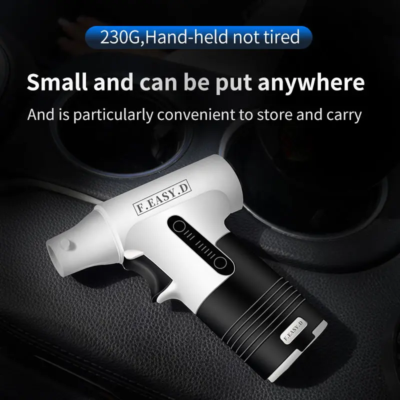 F.EASY.D Tiktok Hot Selling 120000rpm Powerful Mini Turbo Car Air Vacuum Blower For House Computer Keyboard Dust Cleaning