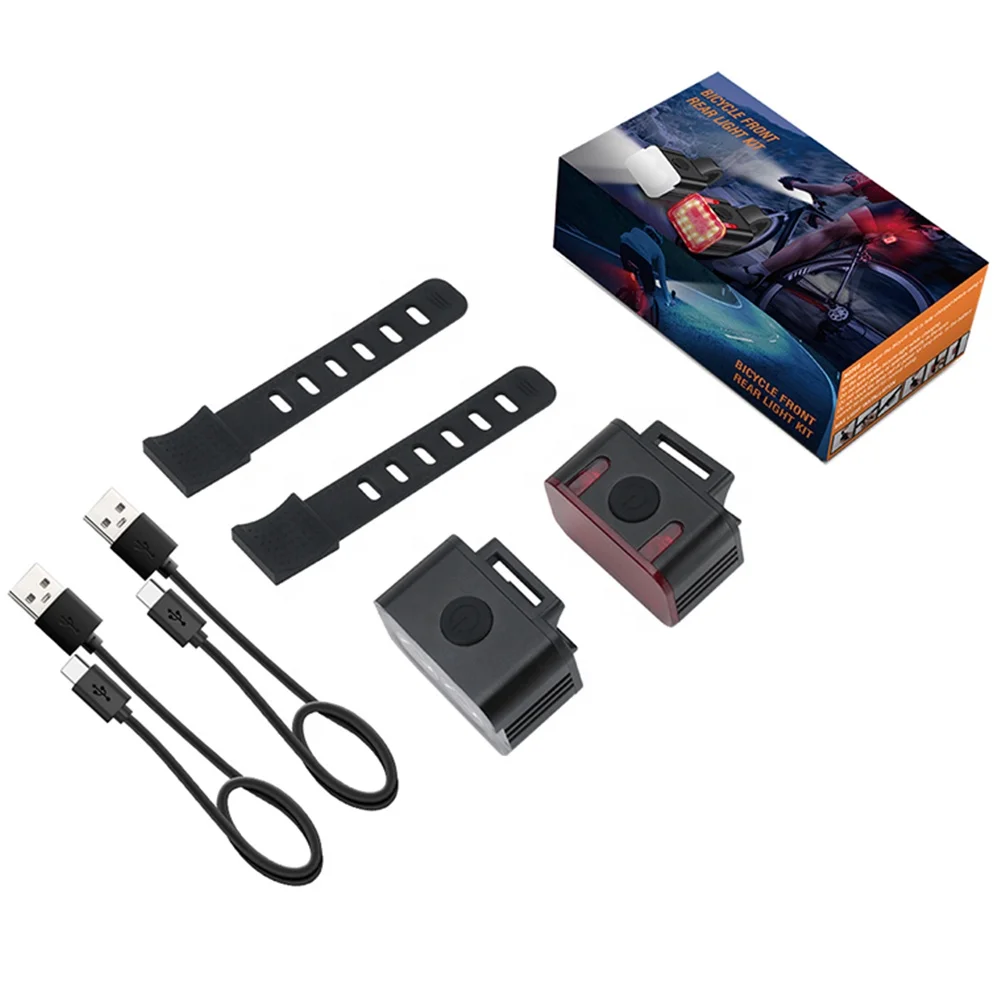 Asafee Super Bright Cycle Front and Back Bicycle Lights USB Rechargeable Durable Waterproof Night Riding Bike LED Lights Set