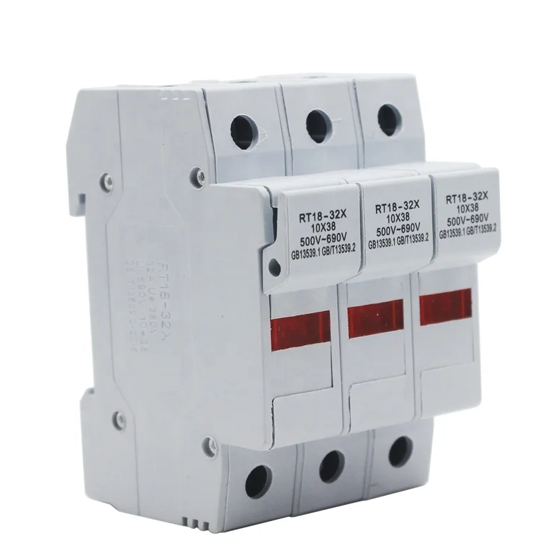 RT18-32X/3P 1A~32A 10*38MM 500~690V Miniature fuse Ceramic core Fuse base