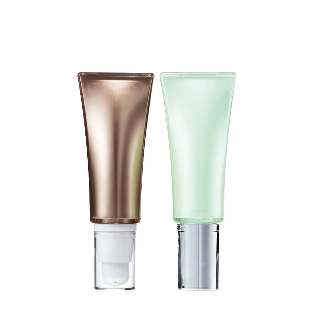 Custom Printing 50g Plastic Acrylic Squeeze Tube Multi-function Makeup Sunblock Packaging Sunscreen BB Cream Airless Pump Tube