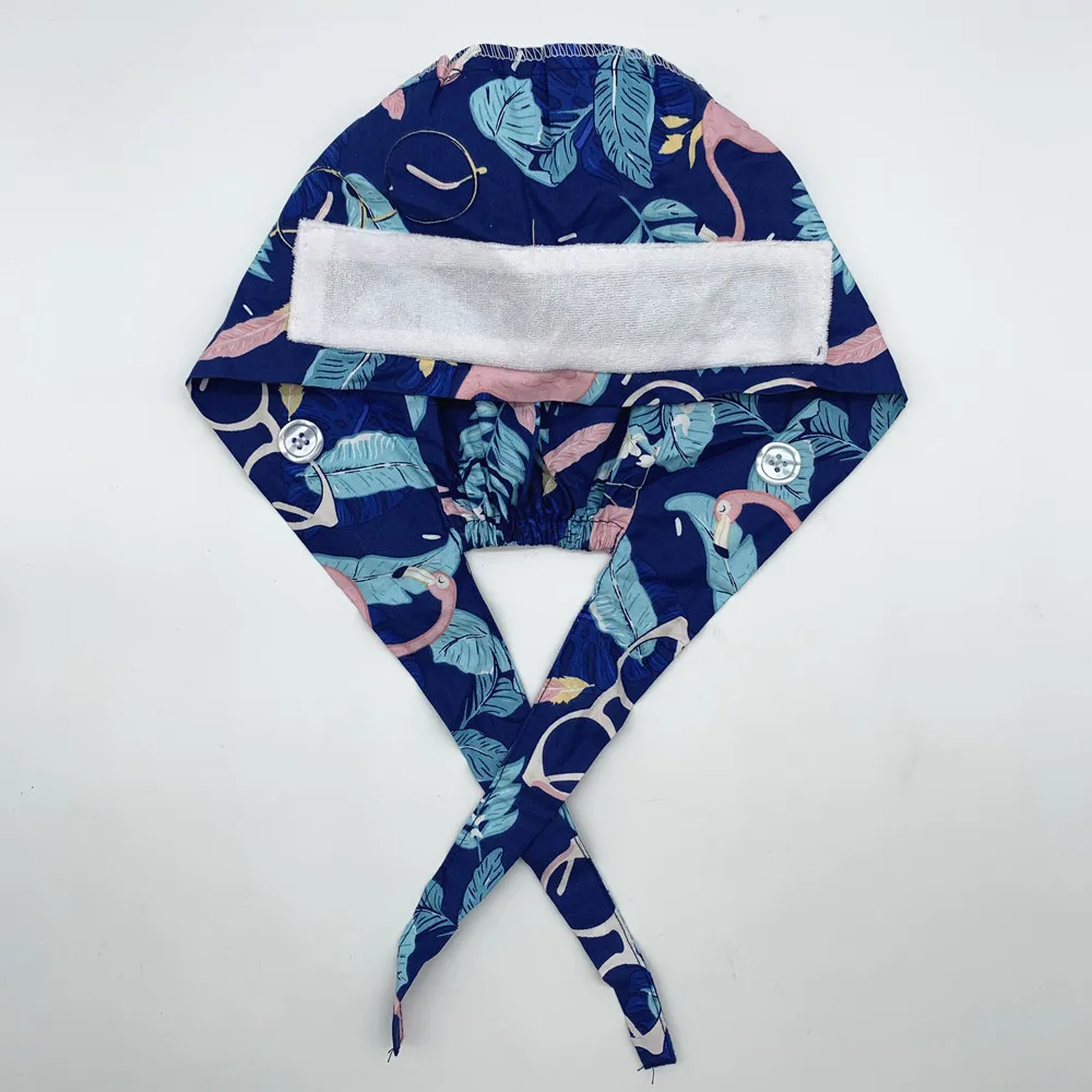 Unisex Cartoon Cute Printed Nursing Hats Cap 100% Cotton Nurse Cap Nursing Uniforms medical scrubs Caps design for short hair