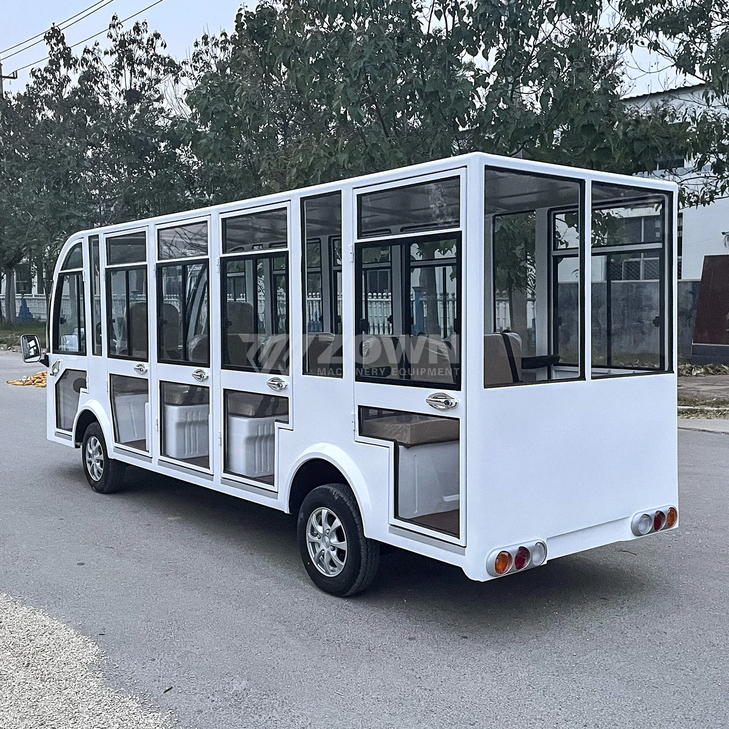 Factory High Quality Low Price battery powered Shuttle Bus,   Convenient and Fast 14 Passenger Tour Bus