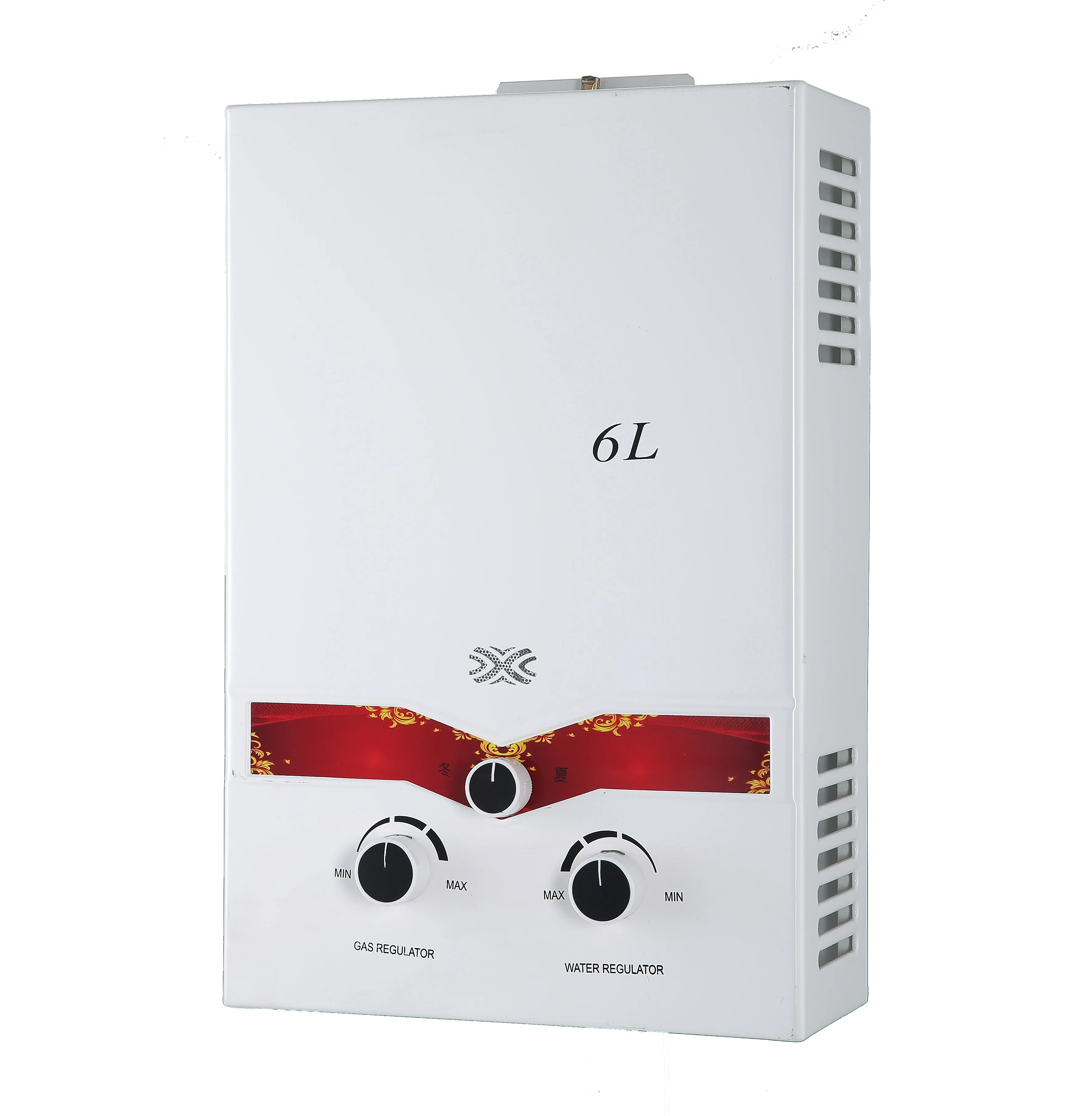 Instant 6 L LPG Gas Water Heater White Panel Tankless NG Water Heater Hot Water Home Appliance Copper Exchanger