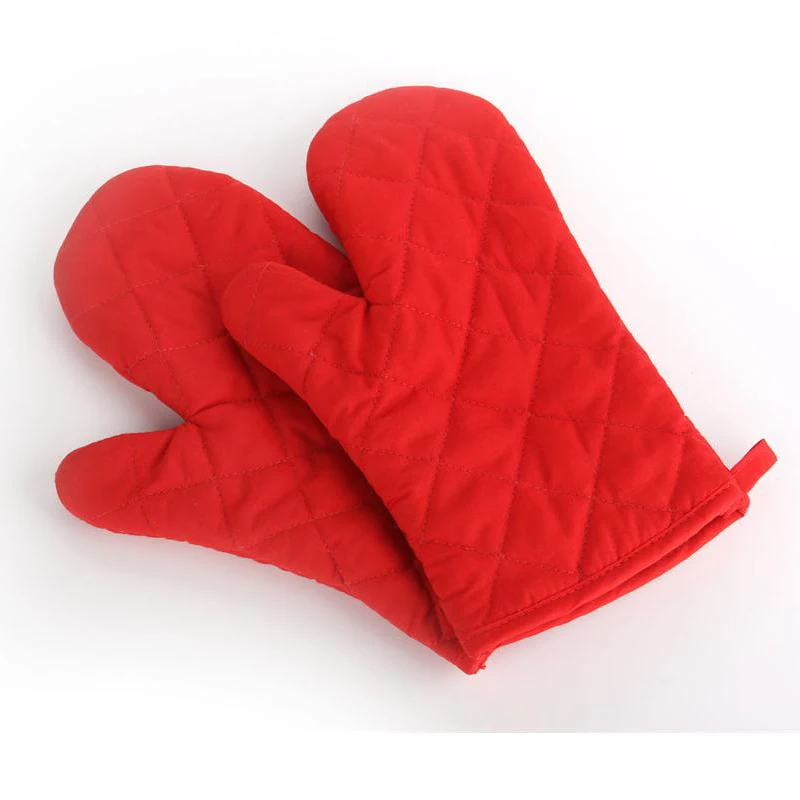 Pure Cotton Microwave Baking Long Gloves Double Kitchen Oven Mitt
