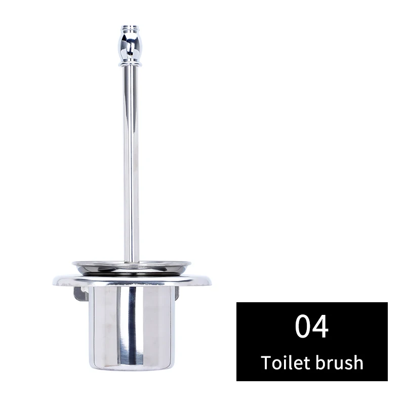 5 Pcs Low Price Hotel Bathroom Sets Toilet  Accessories Stainless Steel Shower Caddy Towel Rack Paper Holder For Washroom