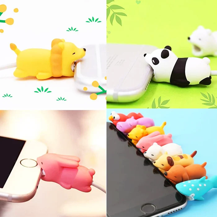 Multiply Types Cartoon Universal Cute pvc usb Phone Accessories Charger Cord Animal Cable Bites Protector