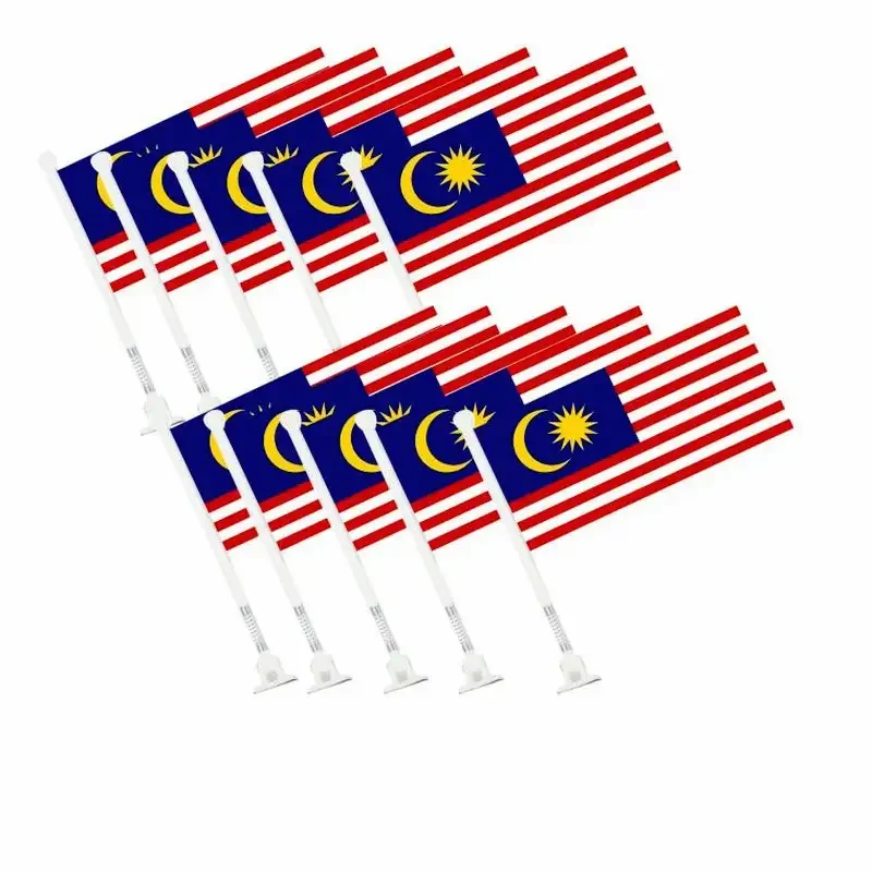 Huiyi Sublimation Sports Car Flags Custom Design Car Flags promotion Blank Sublimation Window Small Car Flag