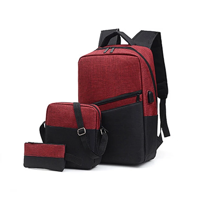 Custom oxford travel backpack office computer bag laptop backpack with USB charging port for men