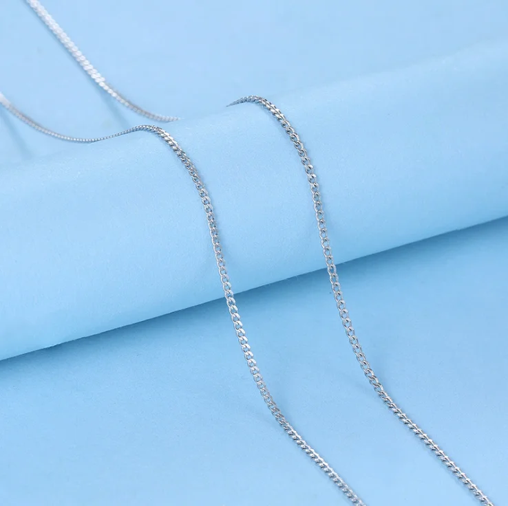 wholesale 1.0 mm 925 sterling silver curb chain italy 16 inches 18 inches silver chain