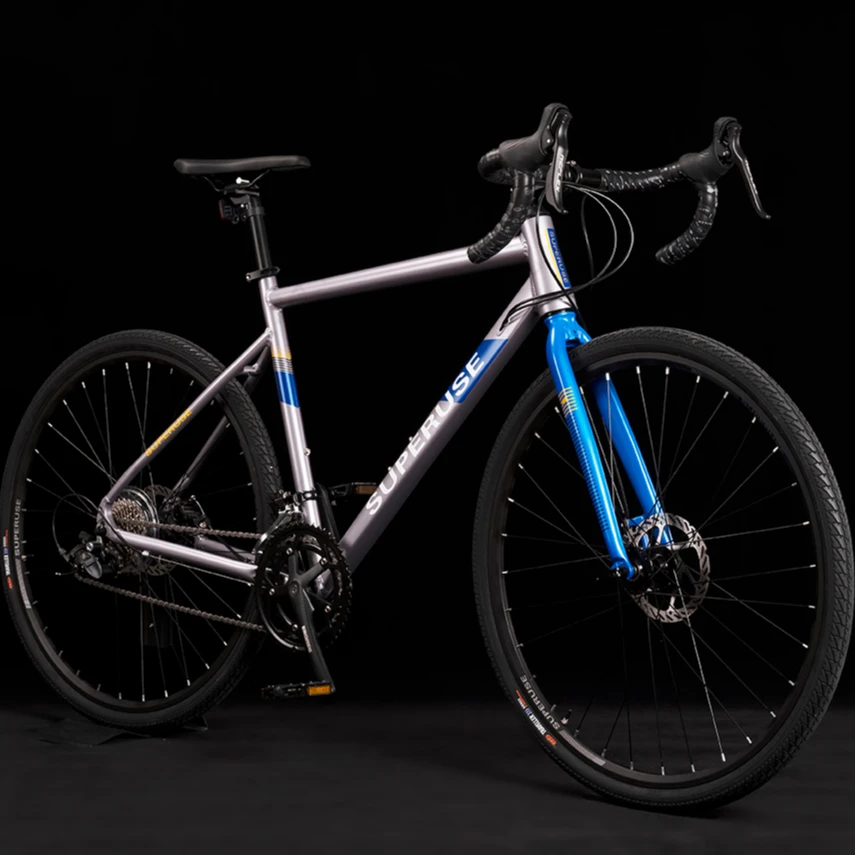 ODM and OEM 1 Year Warranty time Silver/Black 16 Speed 700c Aluminum Disc Brake Road bike