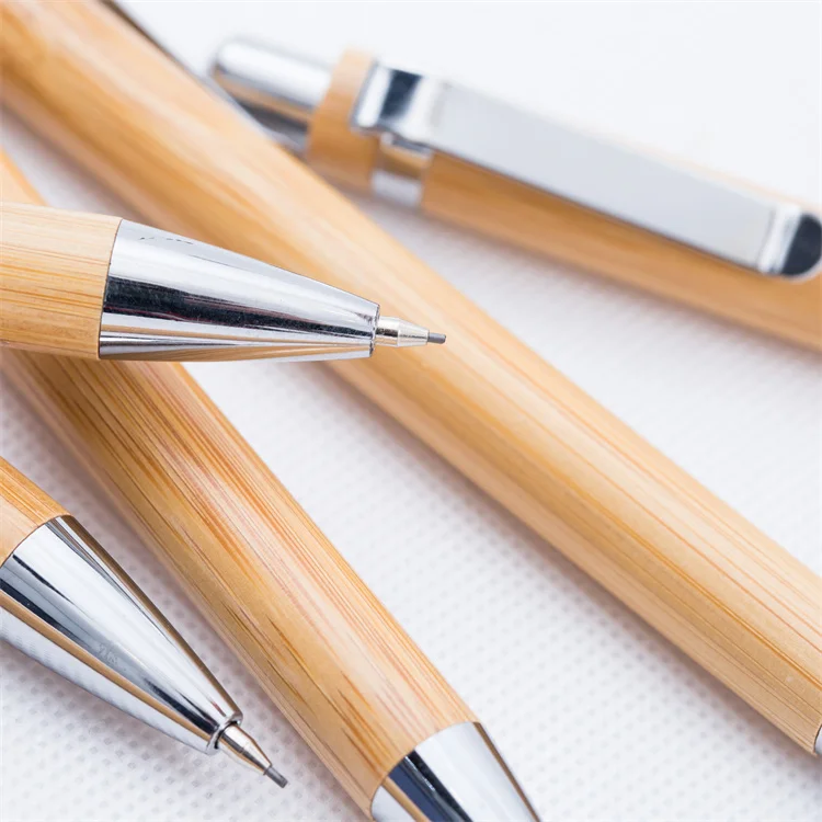 Eco-friendly bamboo automatic mechanical pencil with customizable logo