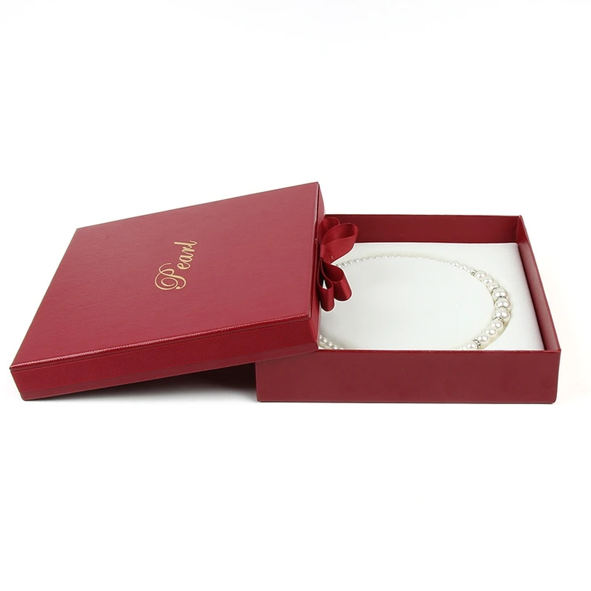 Оптовая продажа, изготовленная на заказ Высококачественная фланелевая шкатулка для украшений из перламутра для жемчуга, ожерелья, шкатулка для упаковки украшений