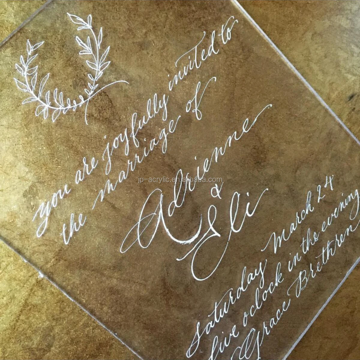 Custom Color Elegant Acrylic Stationery Wedding Acrylic Invitation