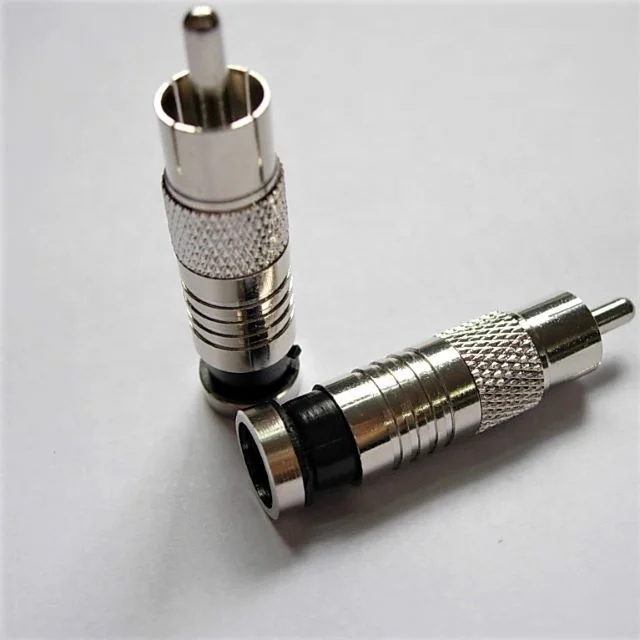 Brass Compression RCA Plug for RG6 Coaxial cable connector