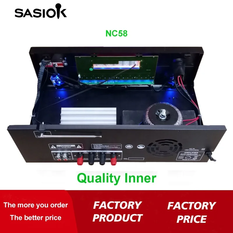 NC58 BT/USB/SD/MMC/AUX/MP3/CD/VCD/DVD аудио вход микрофон эхо Цифровой синий зуб караоке усилитель динамик Профессиональный FM радио.