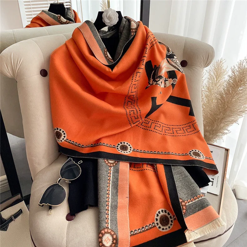 2021 horse design cashmere pashmina women scarf shawl
