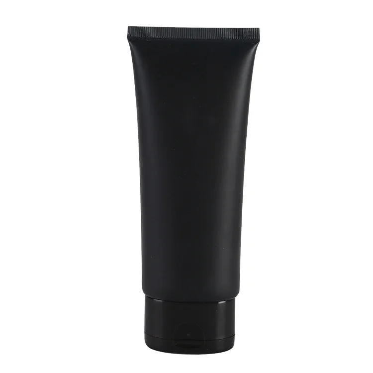 Oval Shape Matt Black Facial Cleanser Plastic PE Soft Tube Body Lotion Tubes