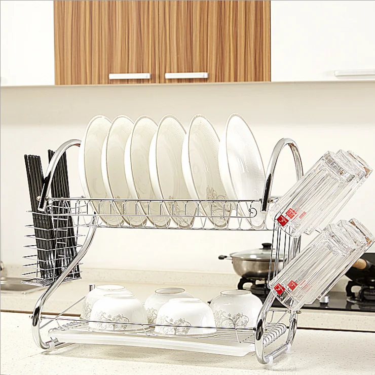 household storage adjustable dish dish rack for kitchen