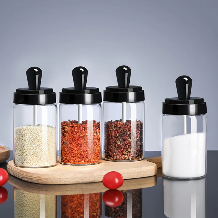Free sample seasoning salt container cheap price custom sticker kitchen office storage spice condiment jar container organizer