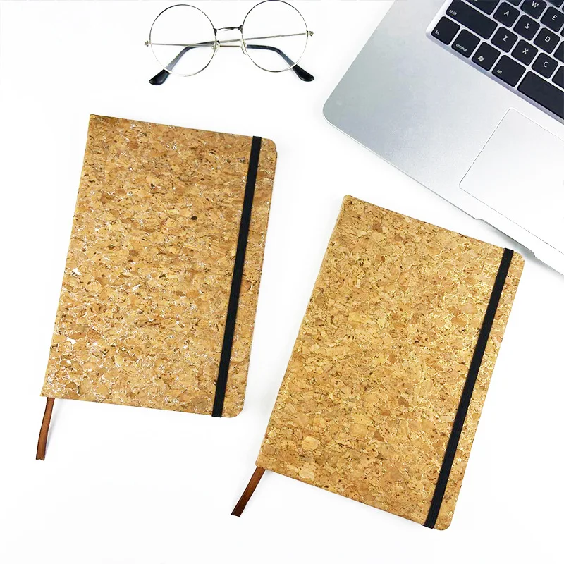 Wholesale Eco Friendly Journals Diary With Elastic Band Sustainable Cover A5 Cork Notebook