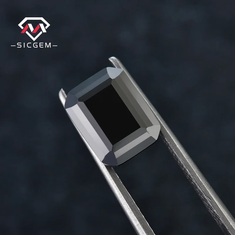 Gemstone Black Emerald Loose Moissanite Diamond For Making Engagement Ring Earings Necklace