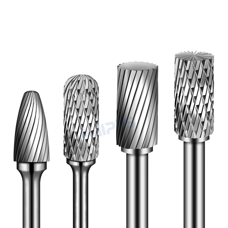 C type cylindrical grinding tungsten carbide  rotary burrs set cutter with end cut for wood carving and metal polishing