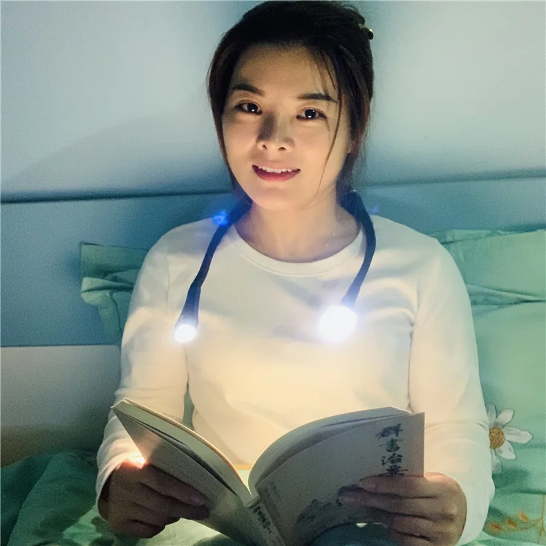 Гибкие светодиодные лампы для чтения LED висячие освещения USB перезаряжаемая книга шеи с подсветкой средства ухода за кожей